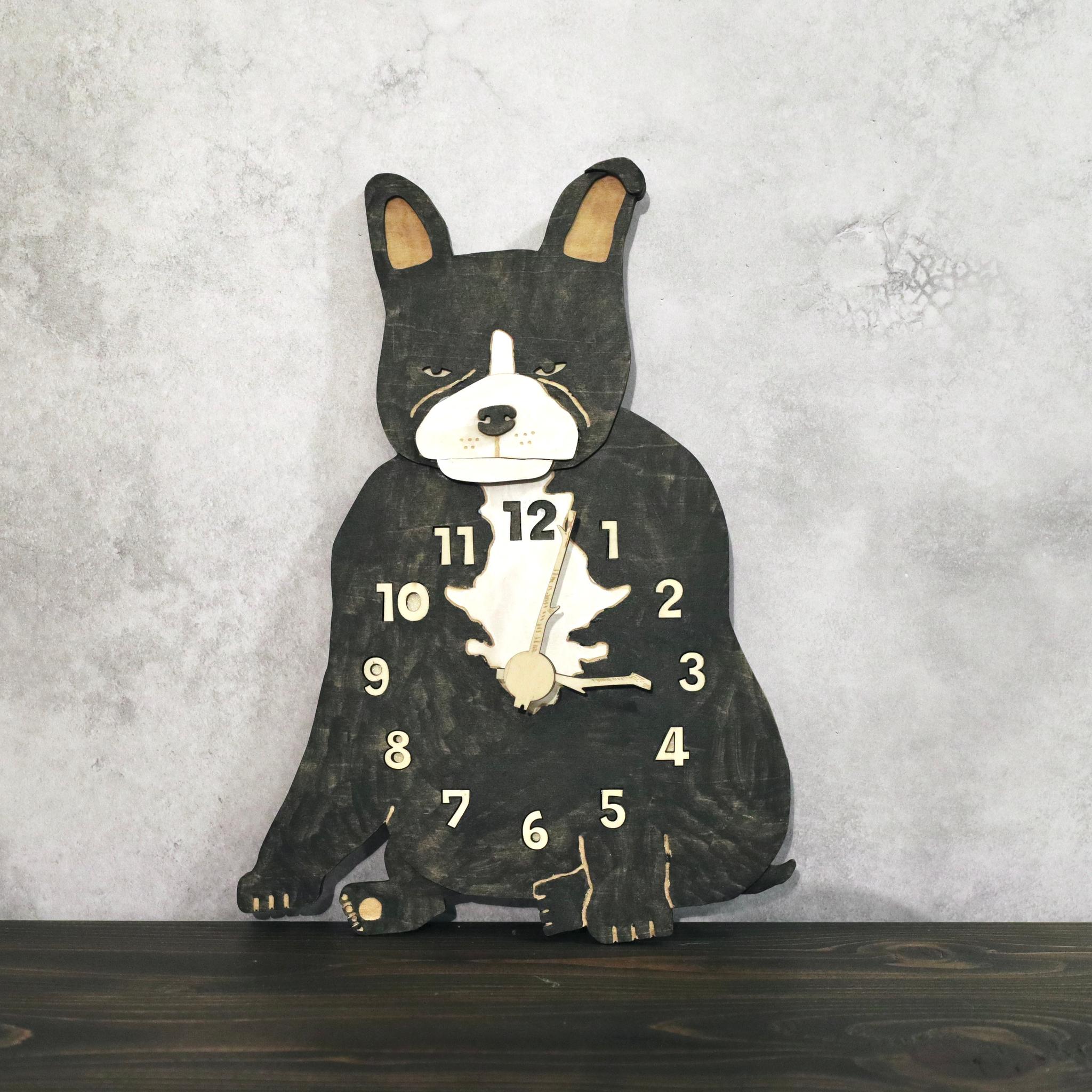 何もしないフレンチブルドッグの時計｜ただそこにいる4匹たち 時計 木製 掛け時計 | 11枚目