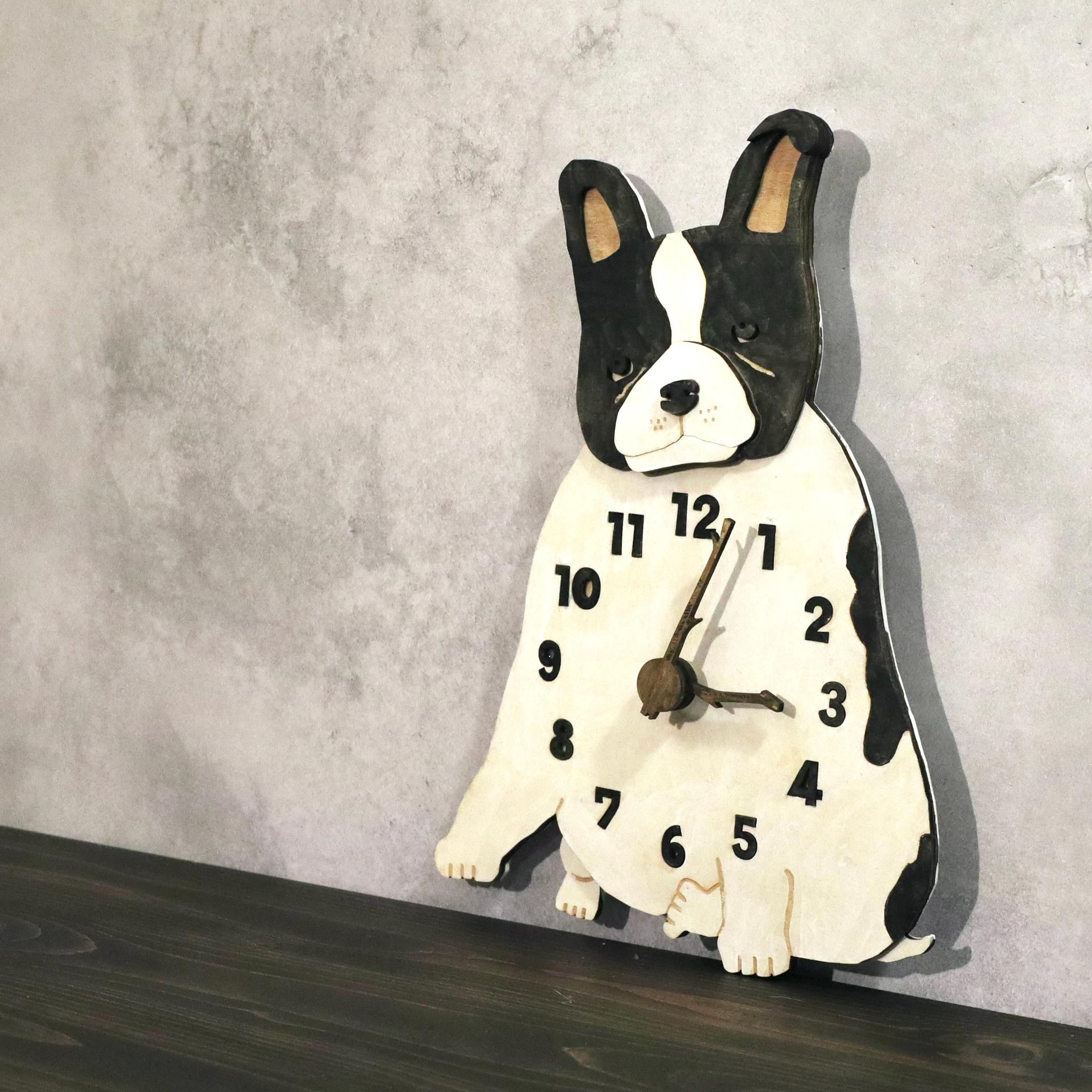 何もしないフレンチブルドッグの時計｜ただそこにいる4匹たち 時計 木製 掛け時計 | 16枚目