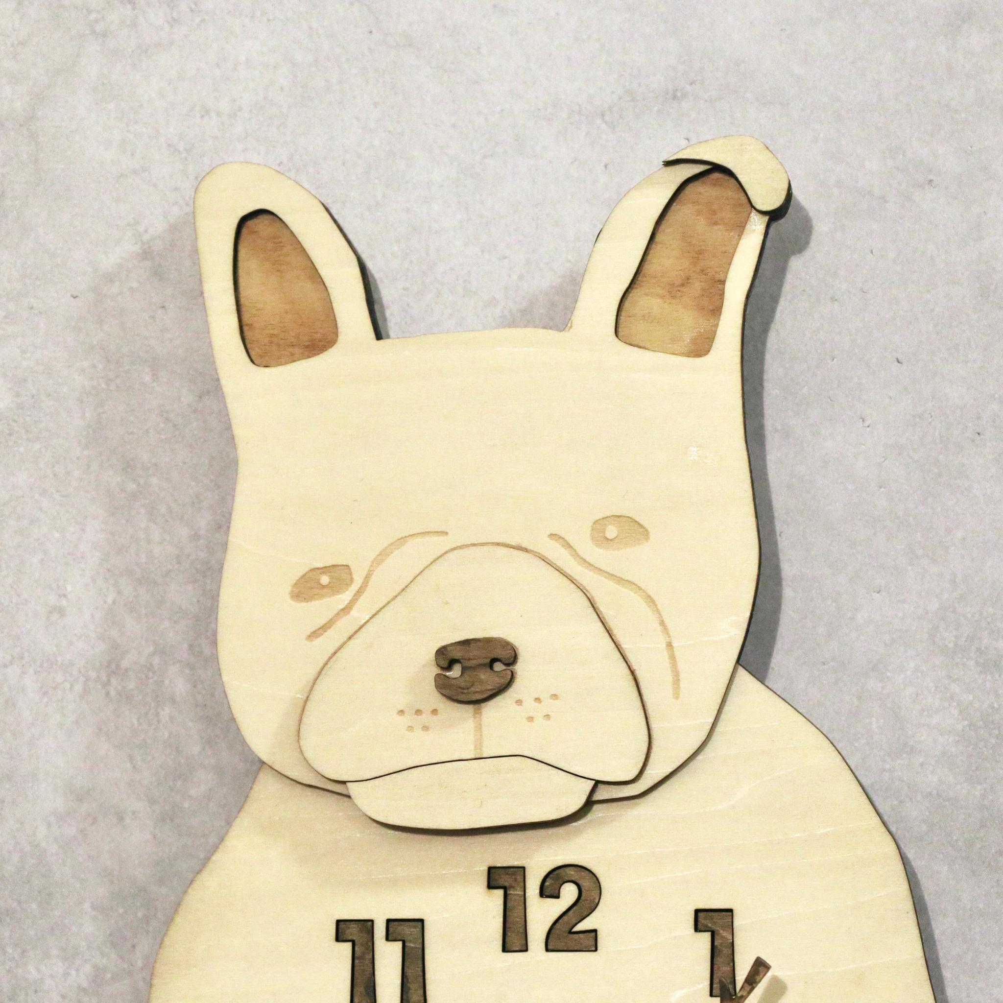 何もしないフレンチブルドッグの時計｜ただそこにいる4匹たち 時計 木製 掛け時計 | 9枚目